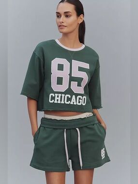 Anthropologie NWT Daily Practice Jersey Crop Top & Shorts SET Size M